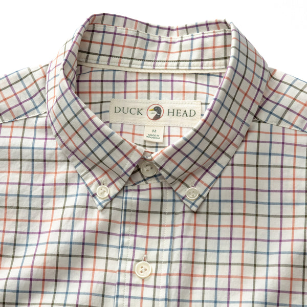 Cotton Twill Sport Shirt - Joyner Plaid - Weathered Rose