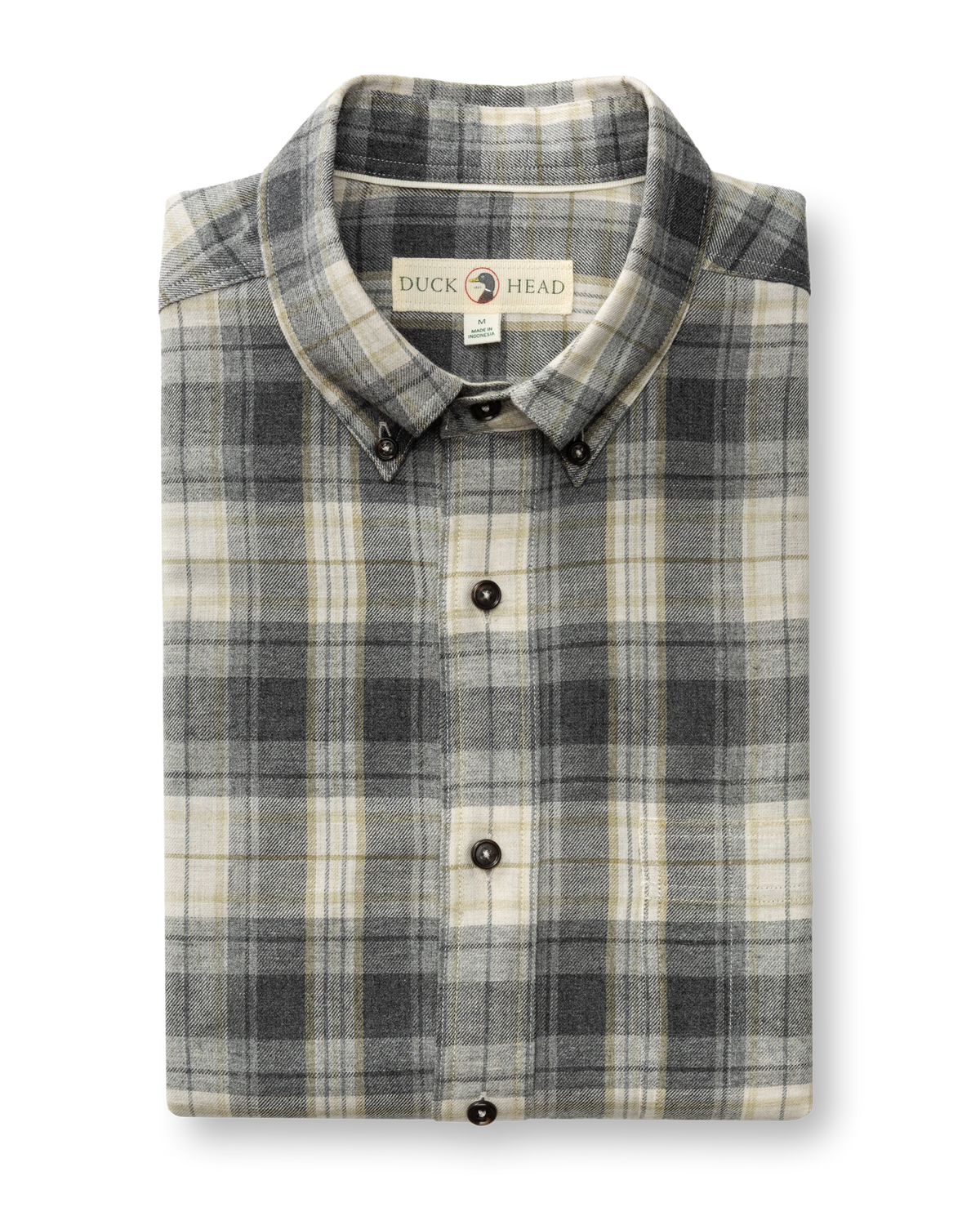 Cotton Flannel Sport Shirt - Rolland Plaid - Charcoal Heather