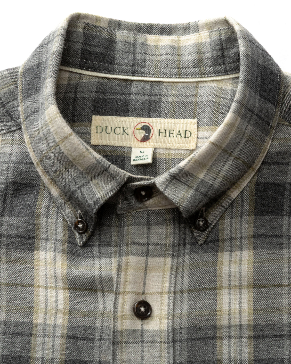 Cotton Flannel Sport Shirt - Rolland Plaid - Charcoal Heather