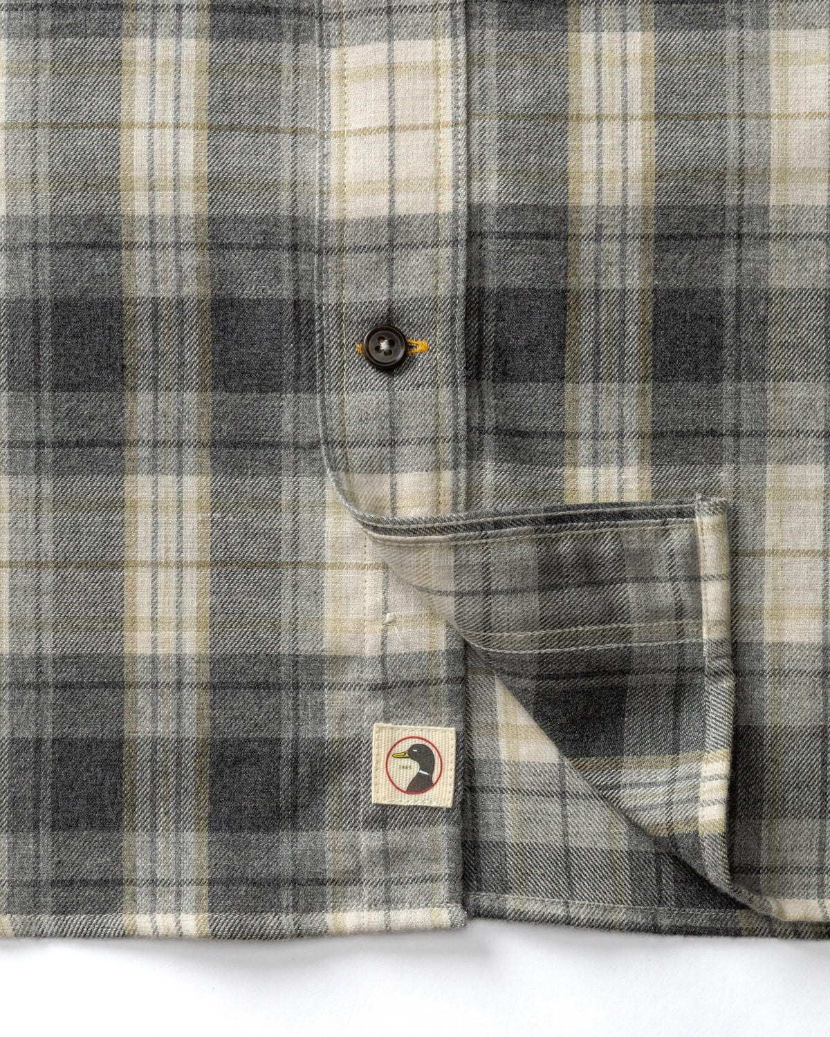 Cotton Flannel Sport Shirt - Rolland Plaid - Charcoal Heather