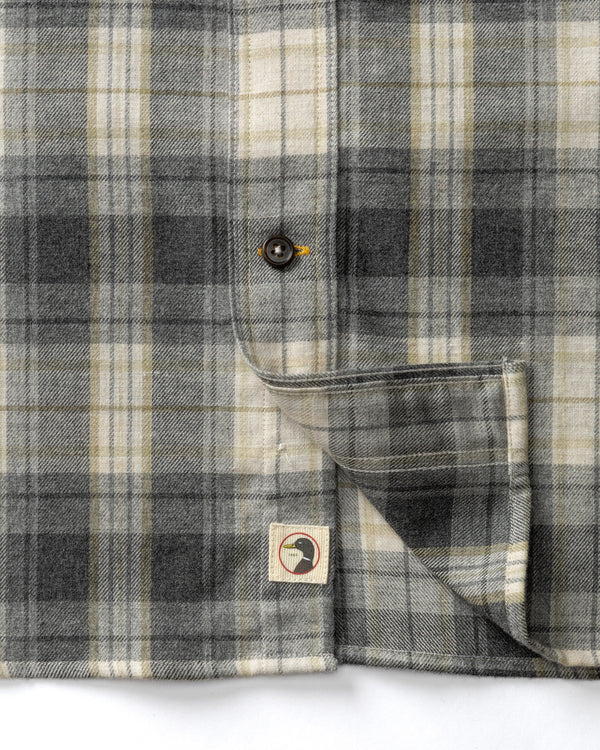 Cotton Flannel Sport Shirt - Rolland Plaid - Charcoal Heather