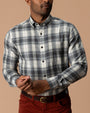 Cotton Flannel Sport Shirt - Rolland Plaid - Charcoal Heather