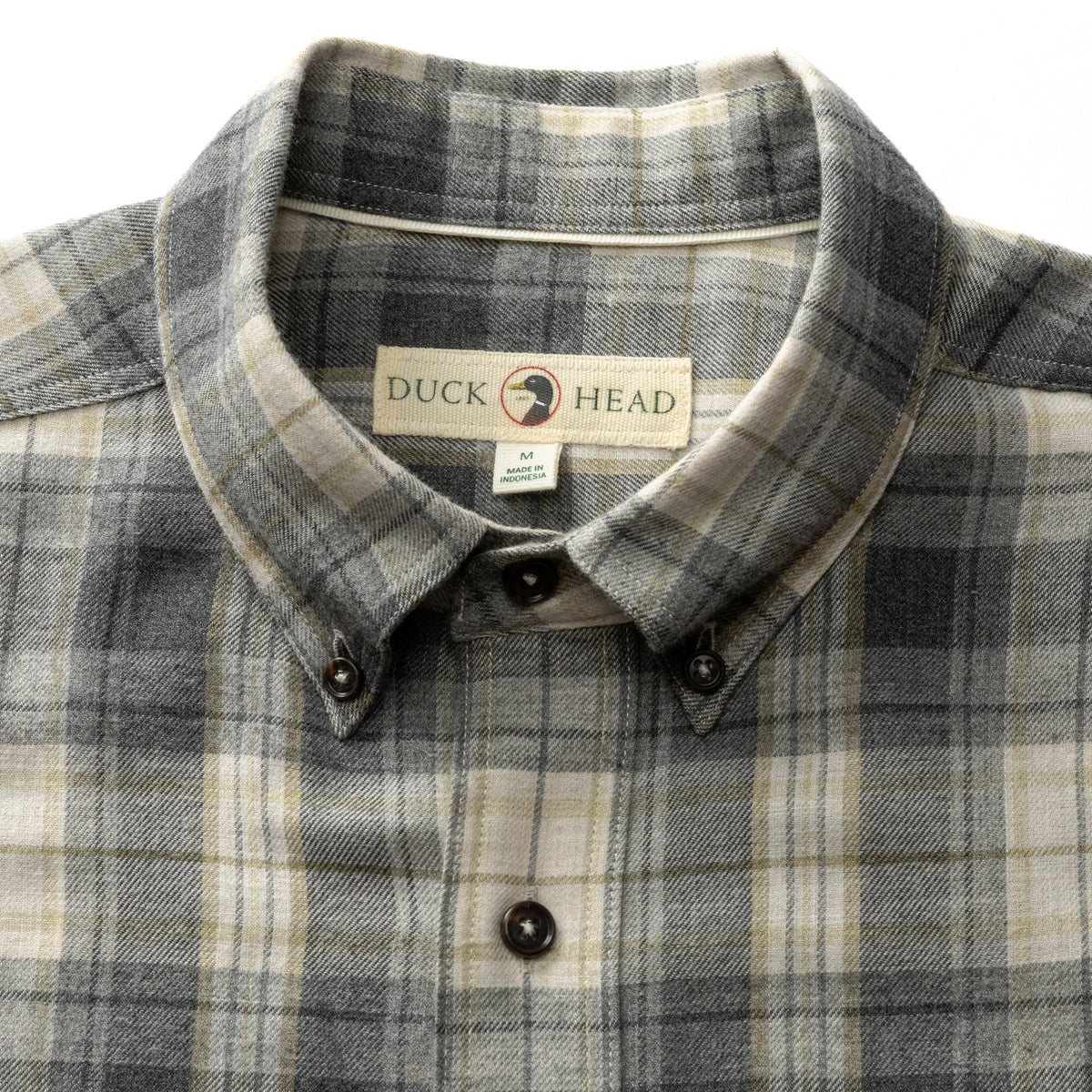 Cotton Flannel Sport Shirt - Rolland Plaid - Charcoal Heather
