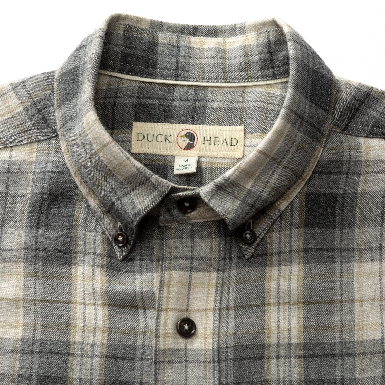Cotton Flannel Sport Shirt - Rolland Plaid - Charcoal Heather