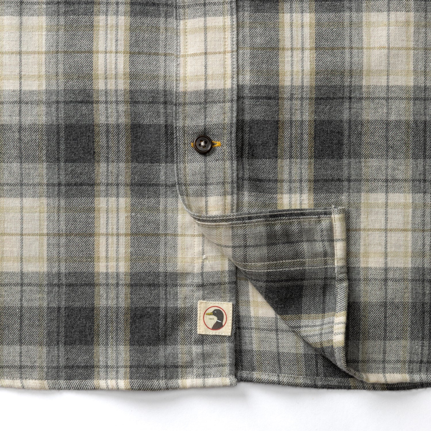 Cotton Flannel Sport Shirt - Rolland Plaid - Charcoal Heather
