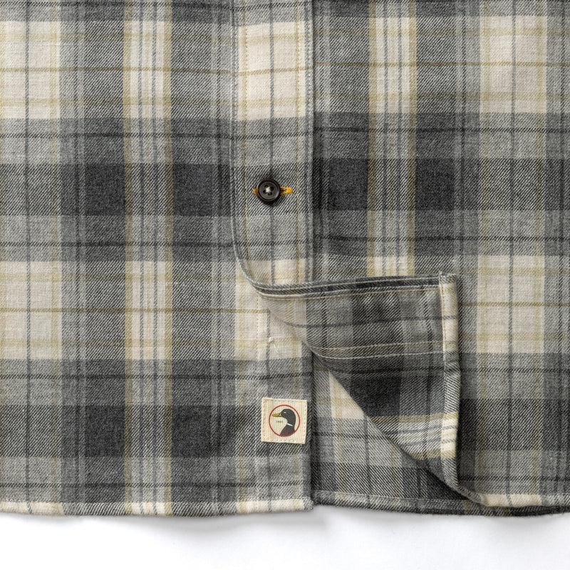 Cotton Flannel Sport Shirt - Rolland Plaid - Charcoal Heather