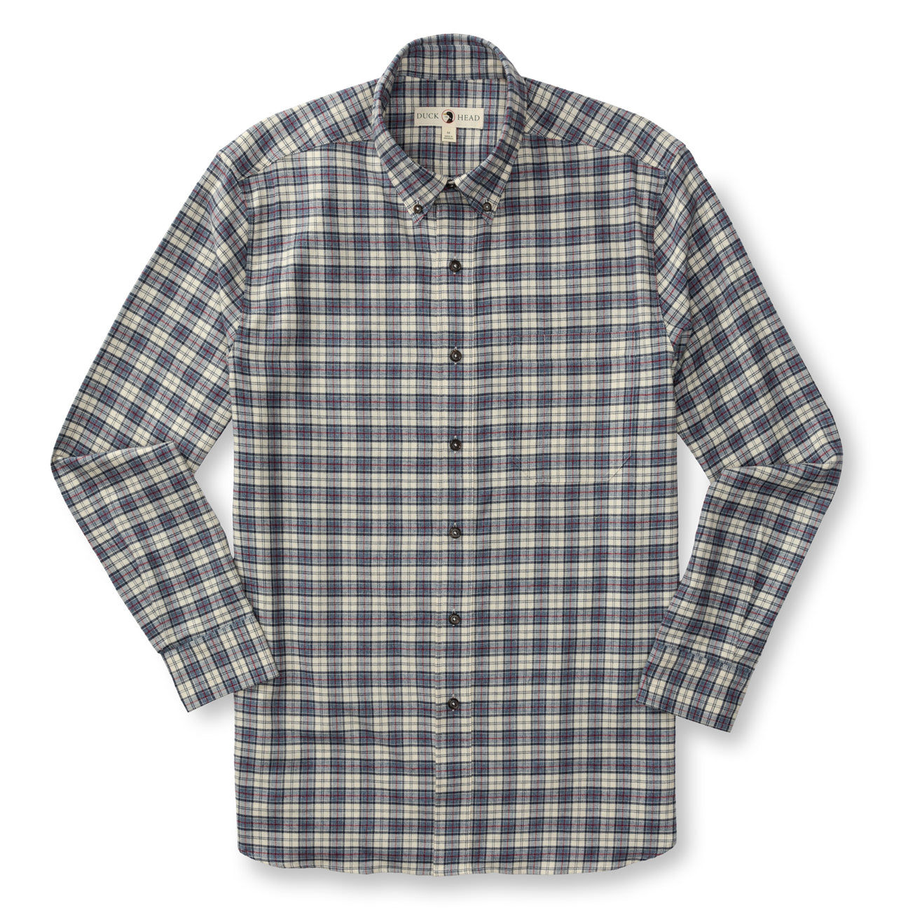 Cotton Flannel Sport Shirt - Werth Plaid - Stone Blue Heather
