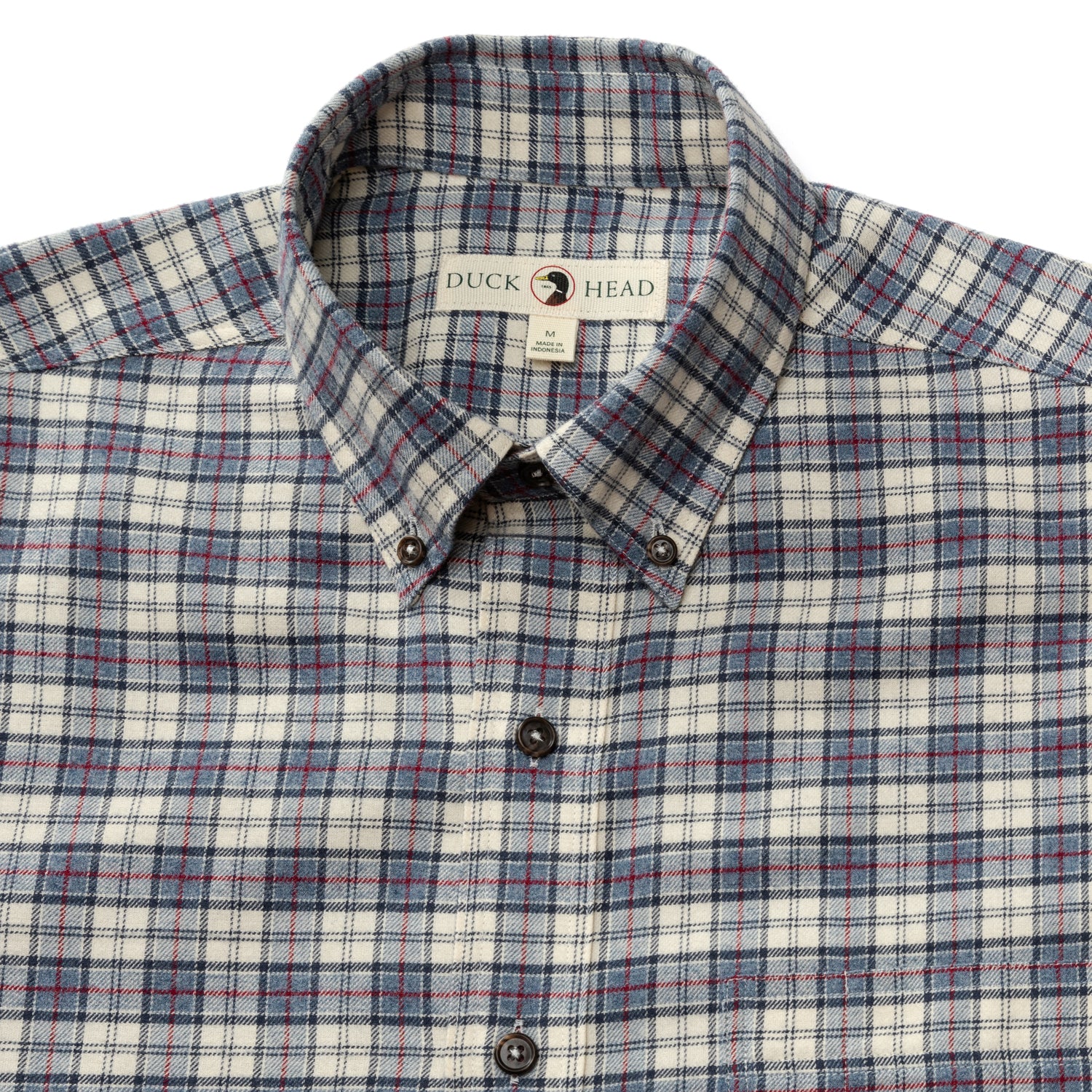 Cotton Flannel Sport Shirt - Werth Plaid - Stone Blue Heather