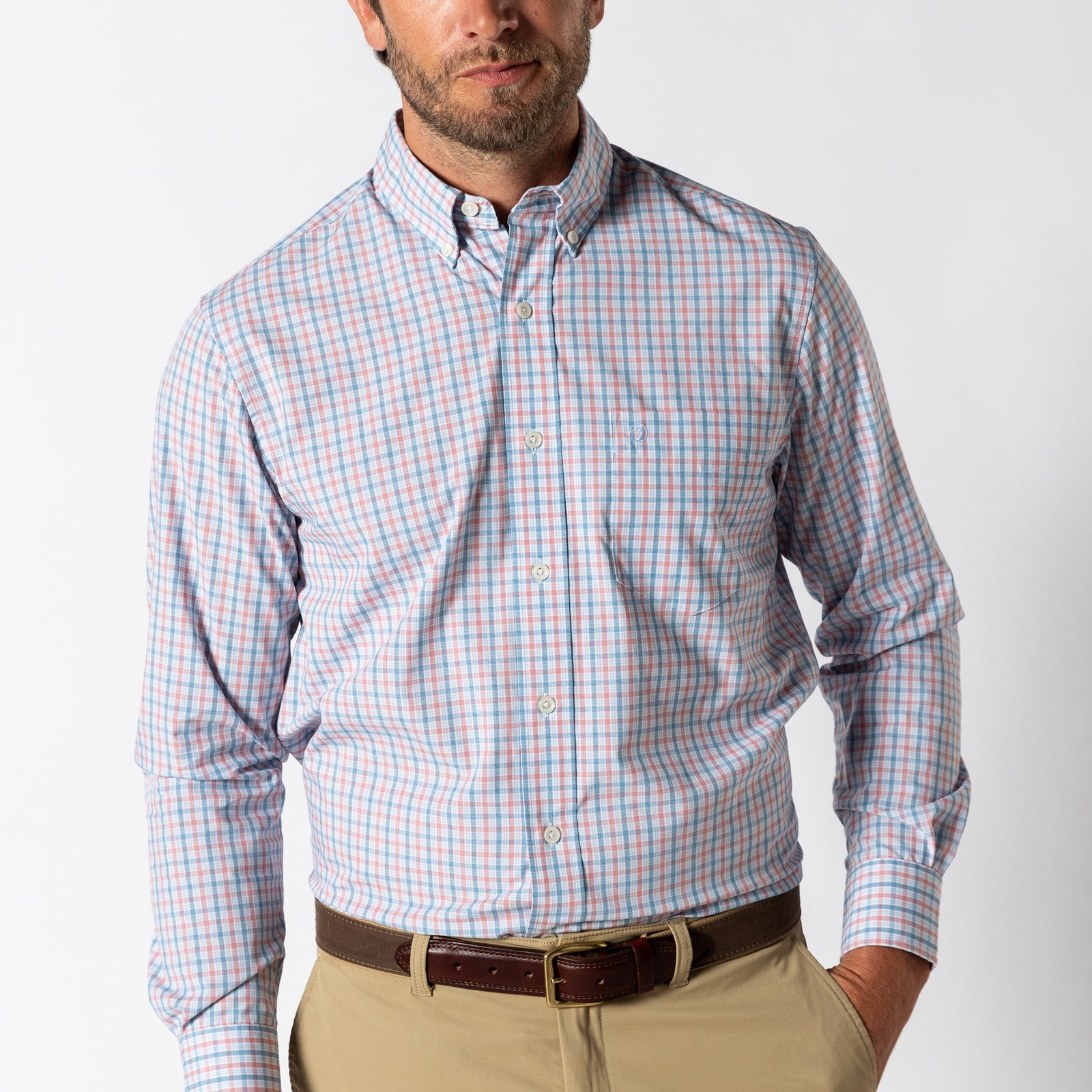 Performance Poplin Sport Shirt - Trent Plaid