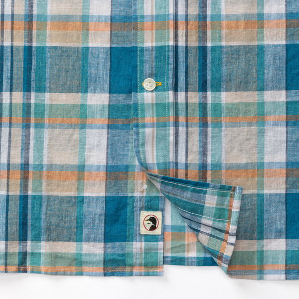 Linen Cotton Oxford Sport Shirt - Greenfield Plaid
