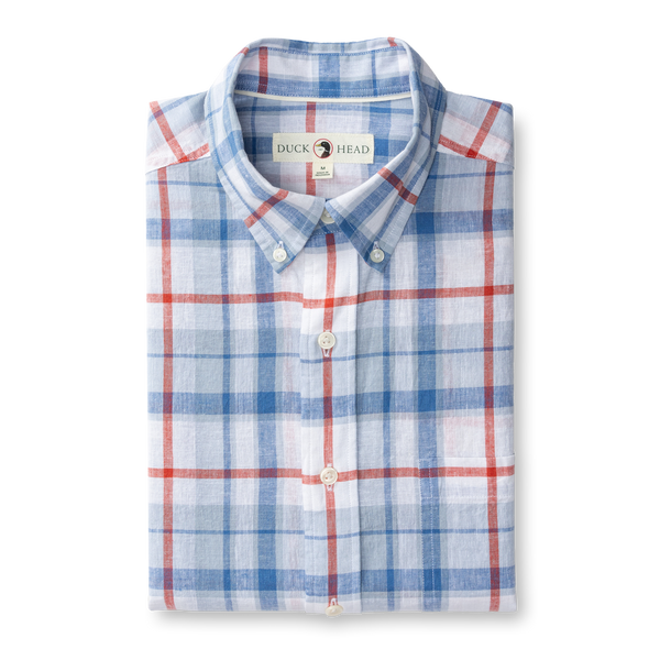 Linen Cotton Oxford Sport Shirt - Conner Plaid
