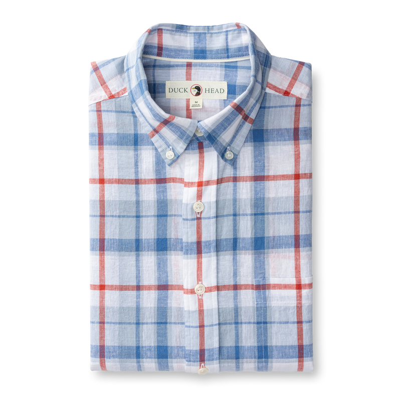 Linen Cotton Oxford Sport Shirt - Conner Plaid