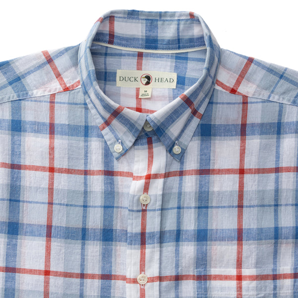 Linen Cotton Oxford Sport Shirt - Conner Plaid