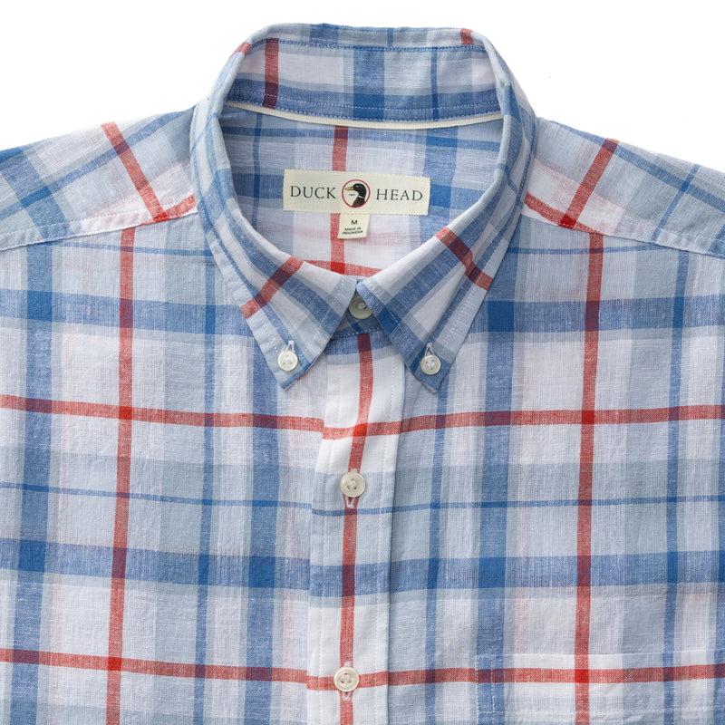 Linen Cotton Oxford Sport Shirt - Conner Plaid