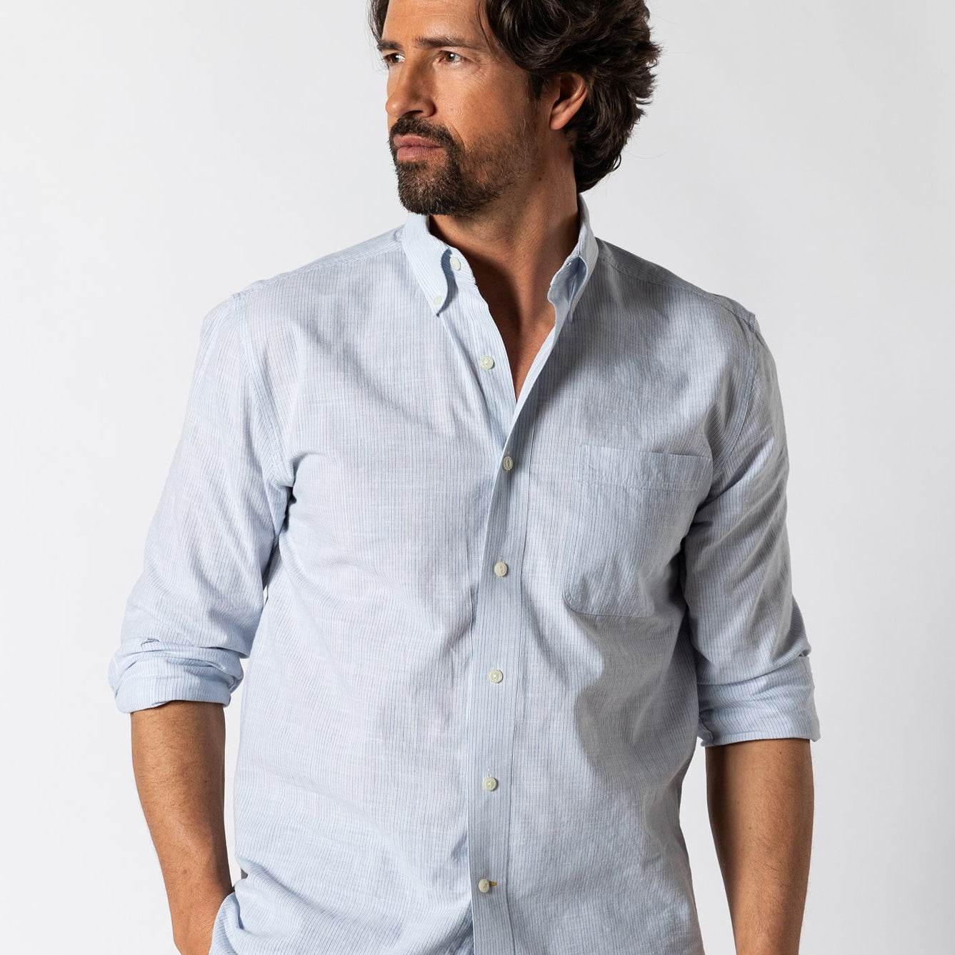 Cotton Slub Sport Shirt - Donovan Stripe