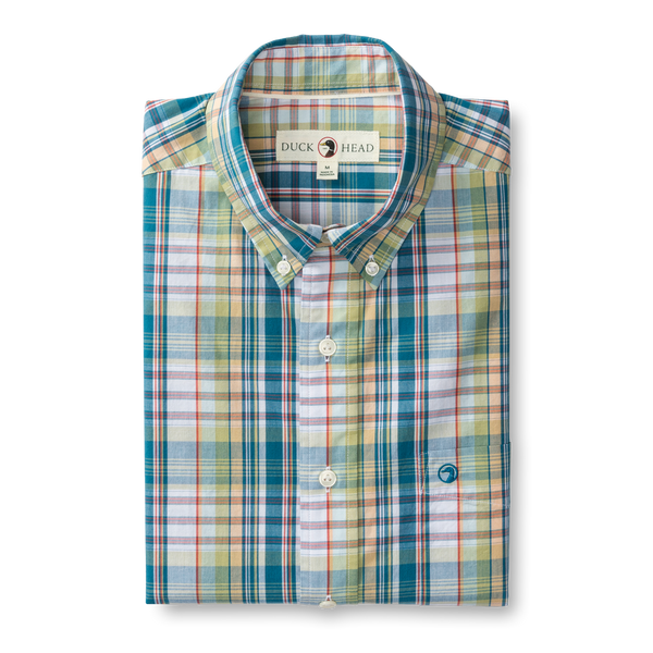 Cotton Poplin Sport Shirt - Cascade Plaid