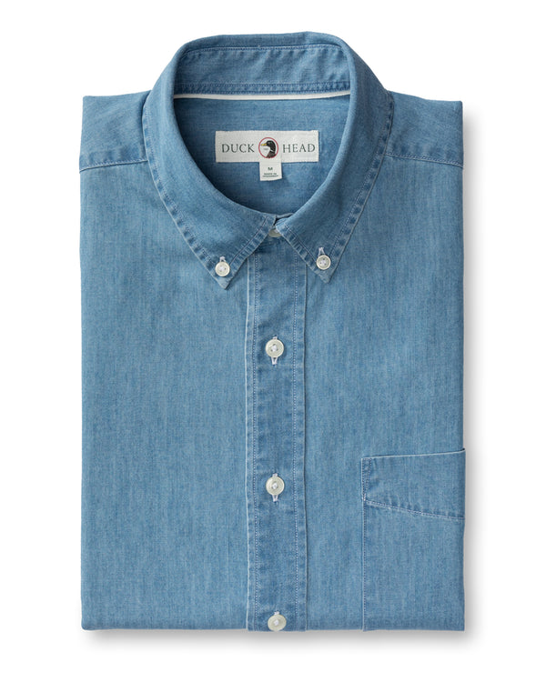 Denim Twill Sport Shirt - Dustin Solid - Denim