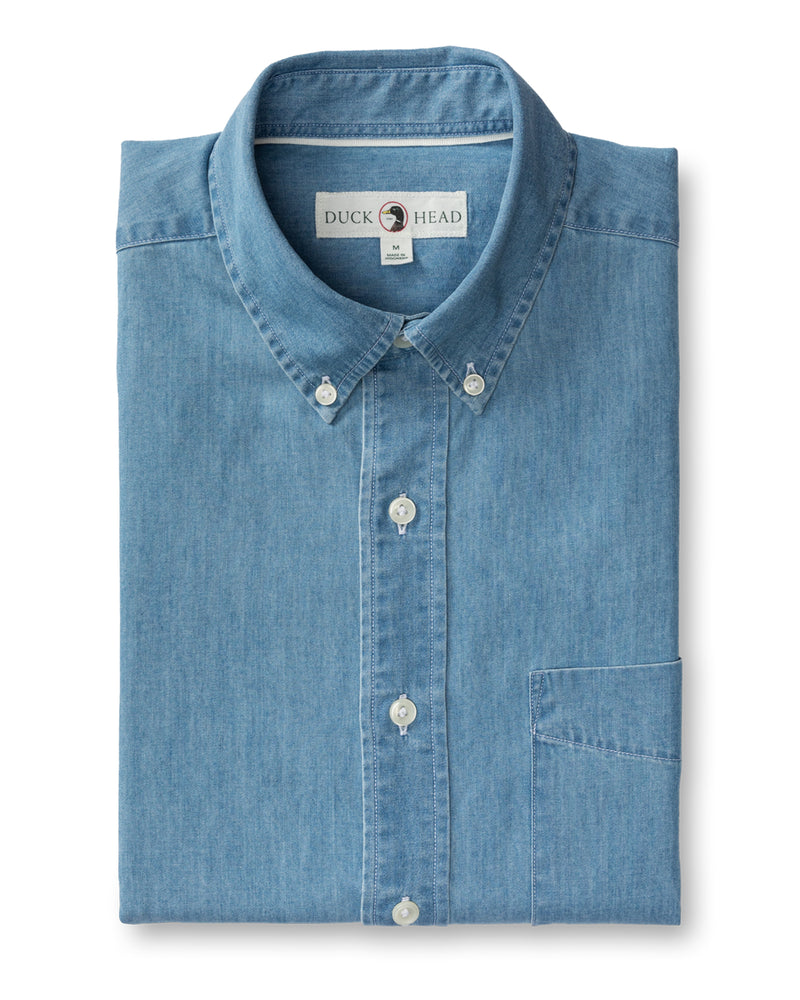 Denim Twill Sport Shirt - Dustin Solid - Denim