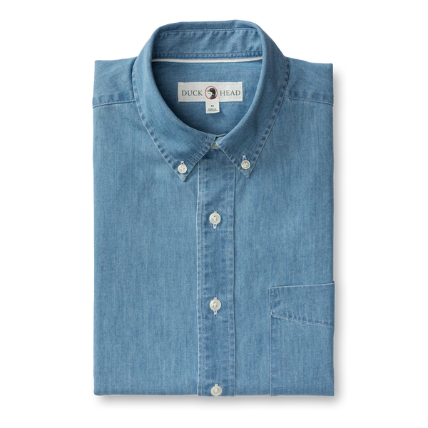 Denim Twill Sport Shirt - Dustin Solid - Denim