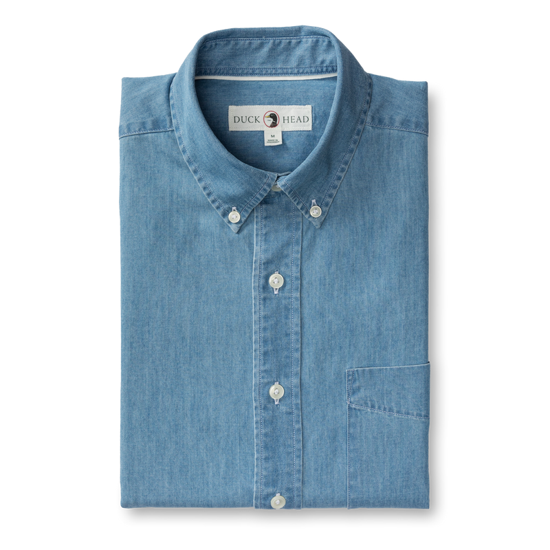 Denim Twill Sport Shirt - Dustin Solid - Denim