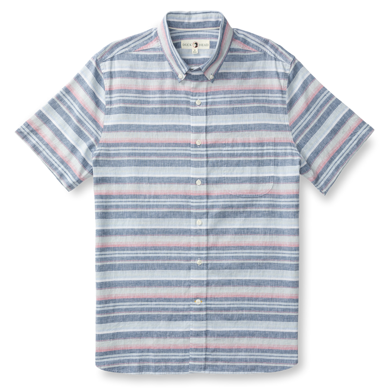 Linen Cotton Oxford Sport Shirt - Gardner Stripe