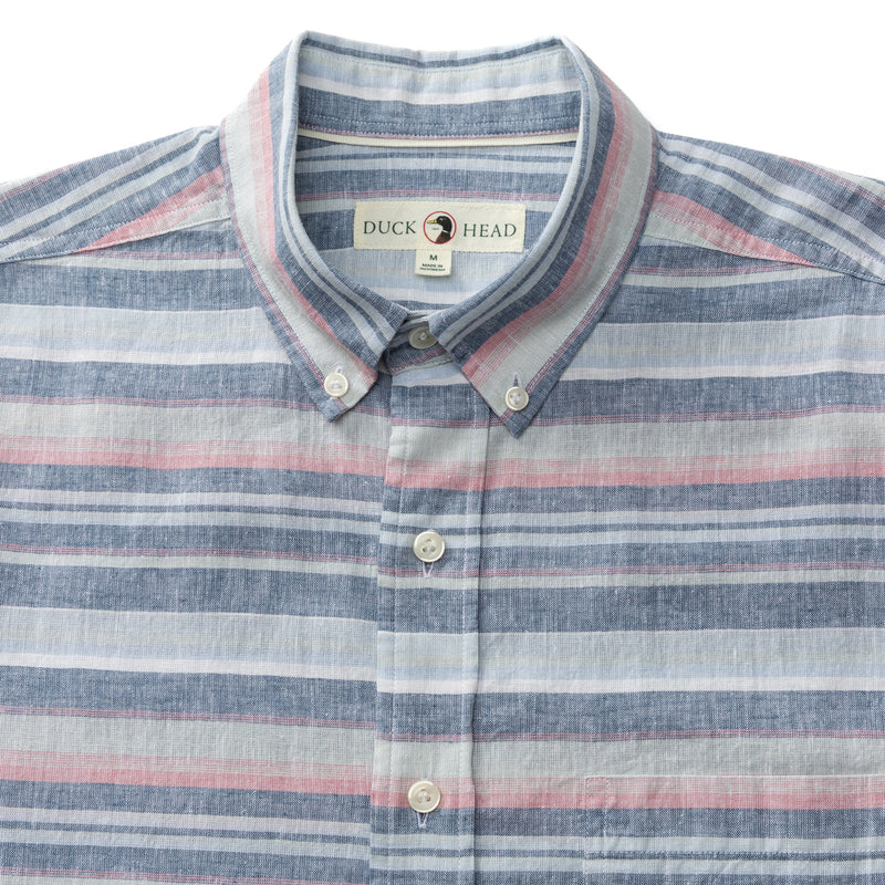 Linen Cotton Oxford Sport Shirt - Gardner Stripe