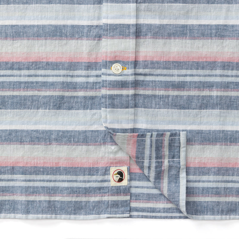 Linen Cotton Oxford Sport Shirt - Gardner Stripe