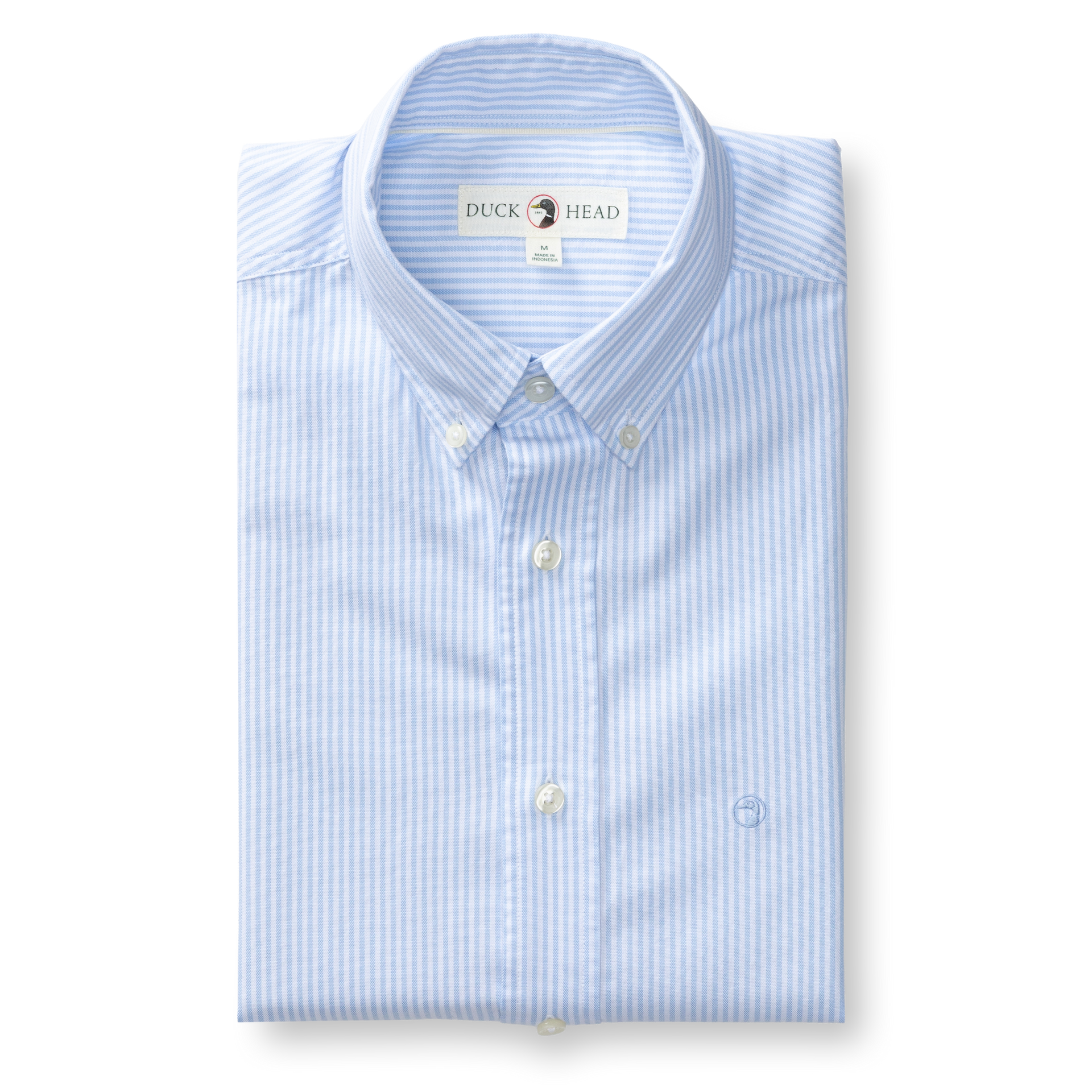 Cotton Oxford Sport Shirt - Collins Stripe - Serenity Blue