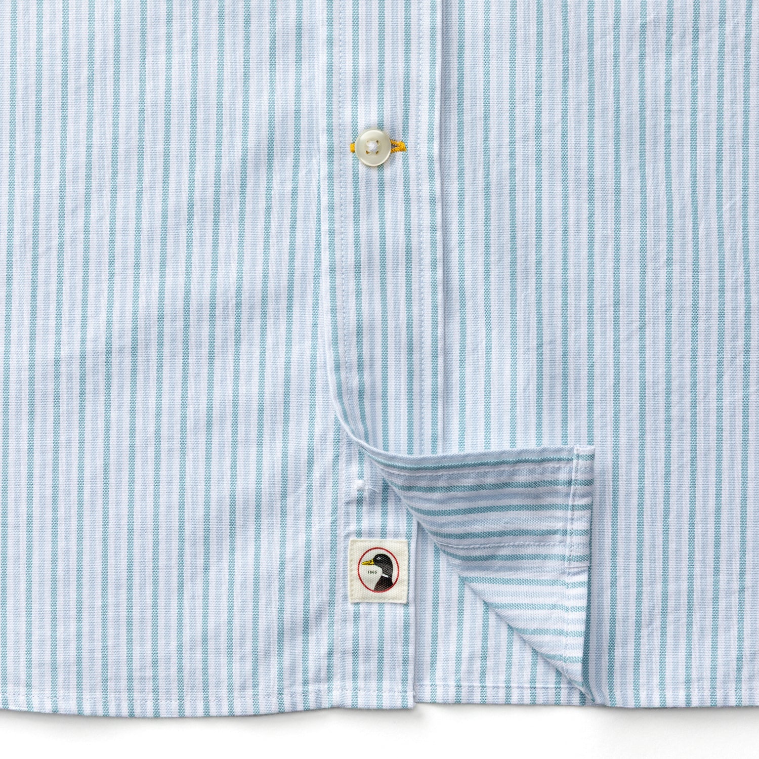 Cotton Oxford Sport Shirt - Collins Stripe - Lake Blue