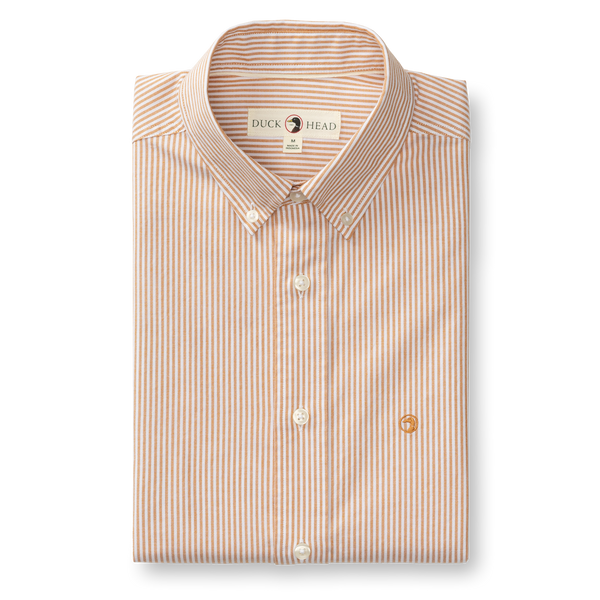 Cotton Oxford Sport Shirt - Collins Stripe - Harvest Spice