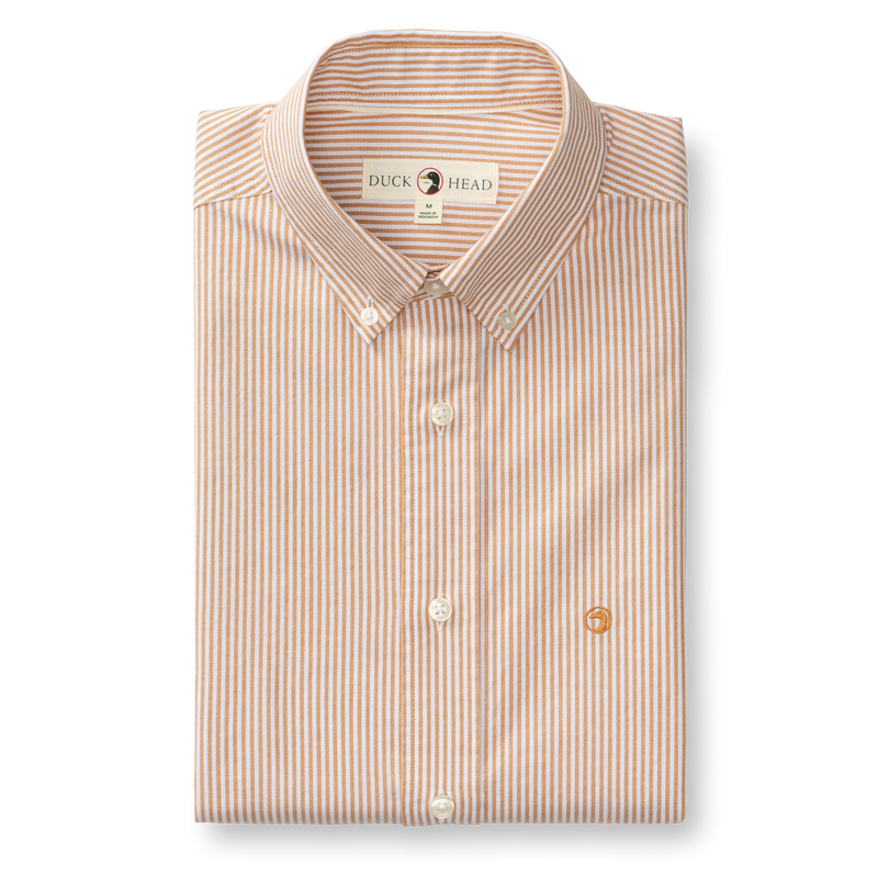 Cotton Oxford Sport Shirt - Collins Stripe - Harvest Spice