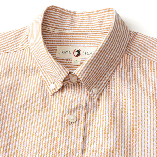 Cotton Oxford Sport Shirt - Collins Stripe - Harvest Spice
