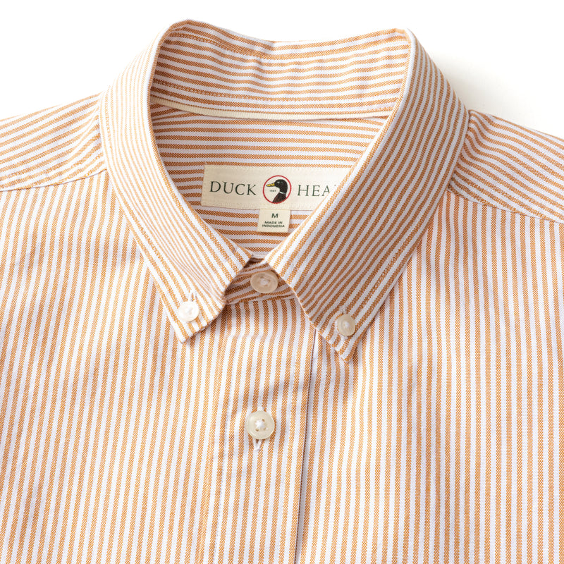 Cotton Oxford Sport Shirt - Collins Stripe - Harvest Spice
