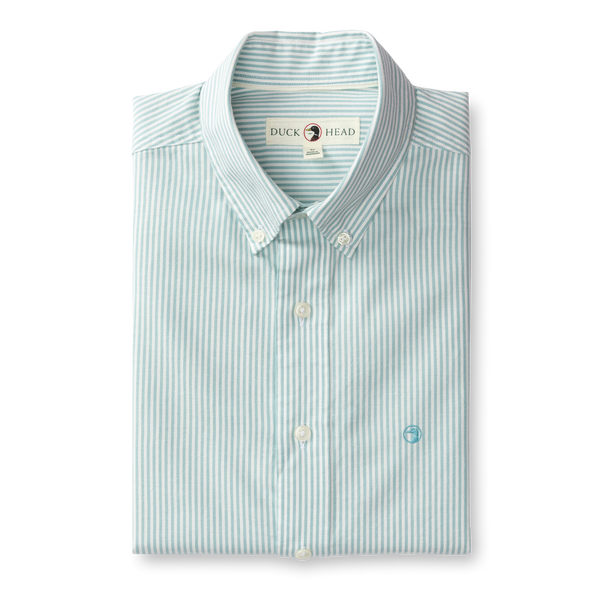 Cotton Oxford Sport Shirt - Collins Stripe - Marine Blue