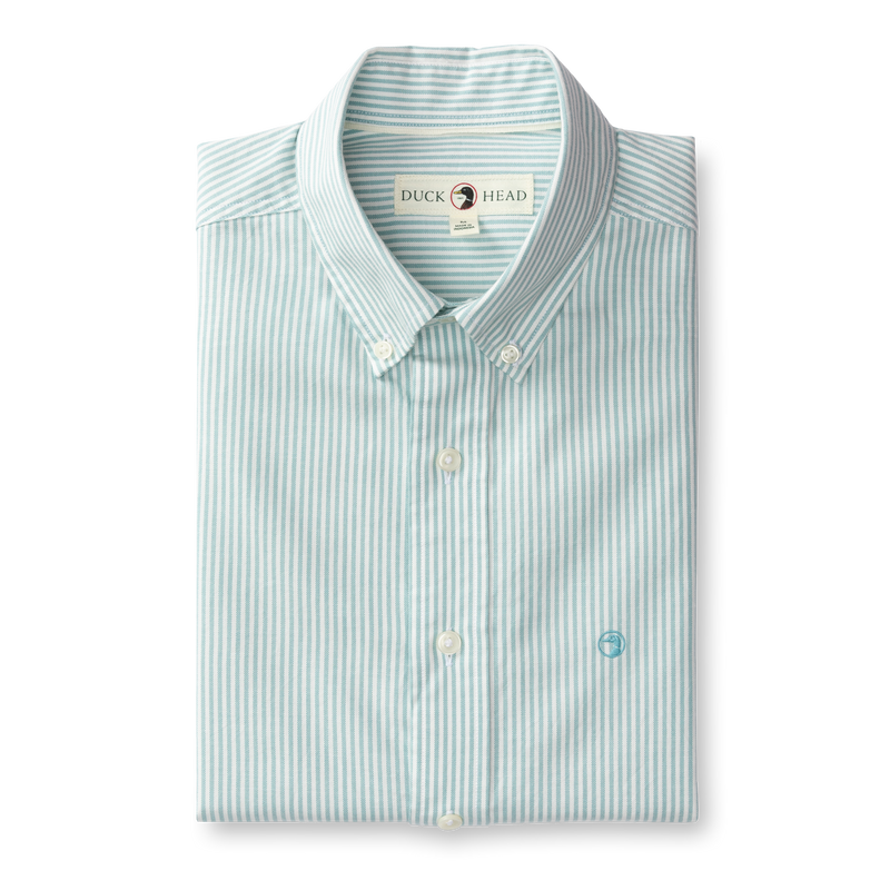 Cotton Oxford Sport Shirt - Collins Stripe - Marine Blue