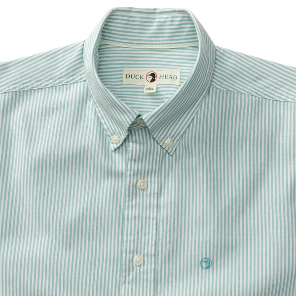 Cotton Oxford Sport Shirt - Collins Stripe - Marine Blue