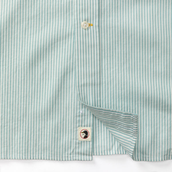 Cotton Oxford Sport Shirt - Collins Stripe - Marine Blue