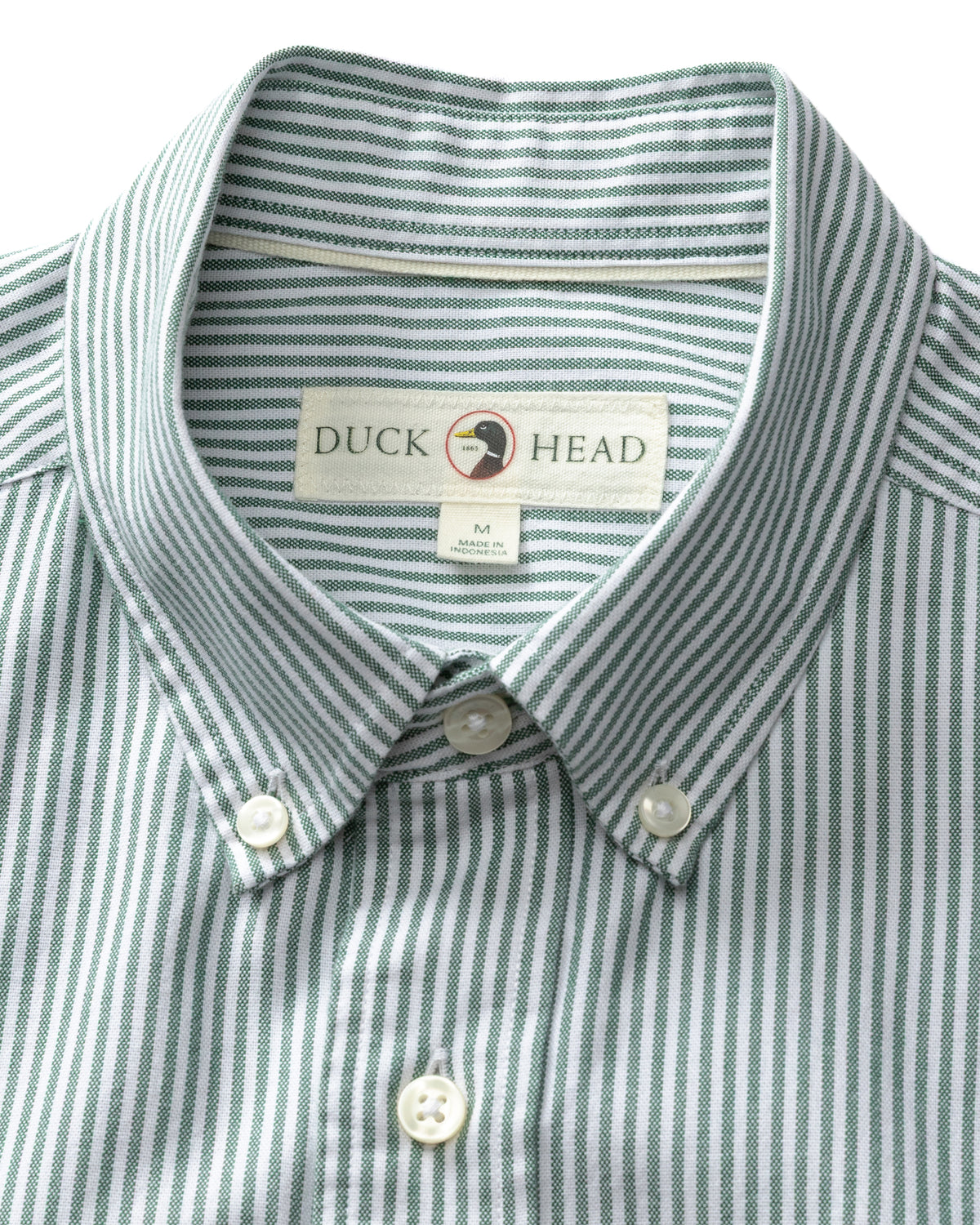 Cotton Oxford Sport Shirt - Collins Stripe - Hunter Green