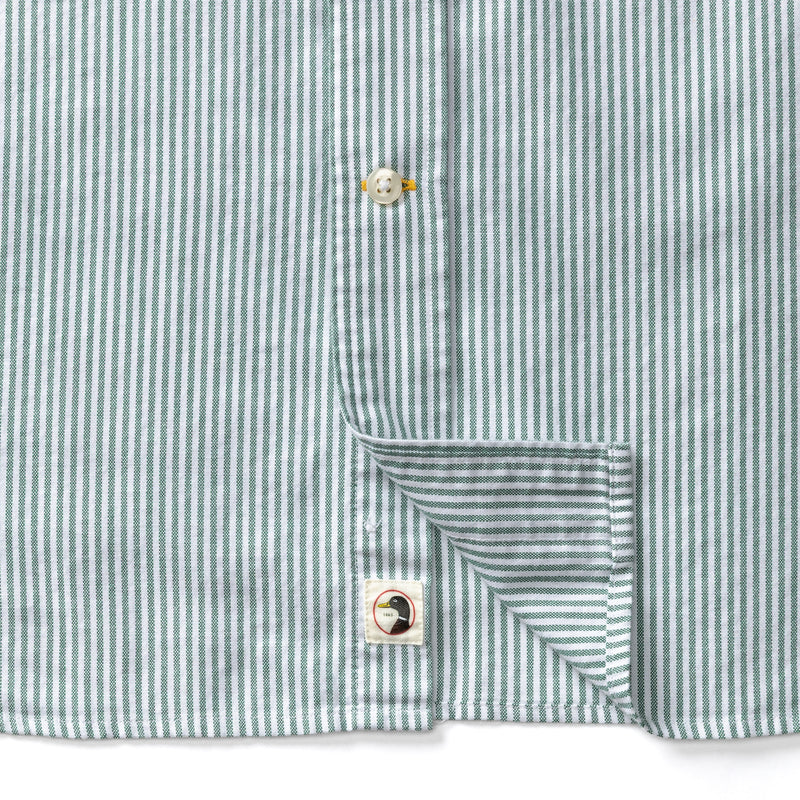 Cotton Oxford Sport Shirt - Collins Stripe - Hunter Green