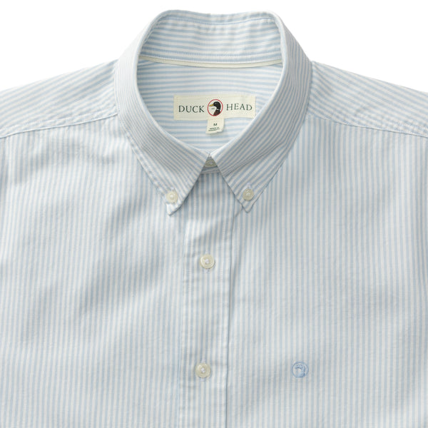 Cotton Oxford Sport Shirt - Collins Stripe - Light Blue