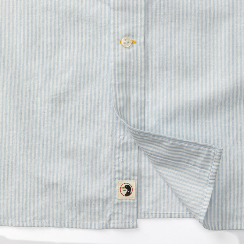 Cotton Oxford Sport Shirt - Collins Stripe - Light Blue