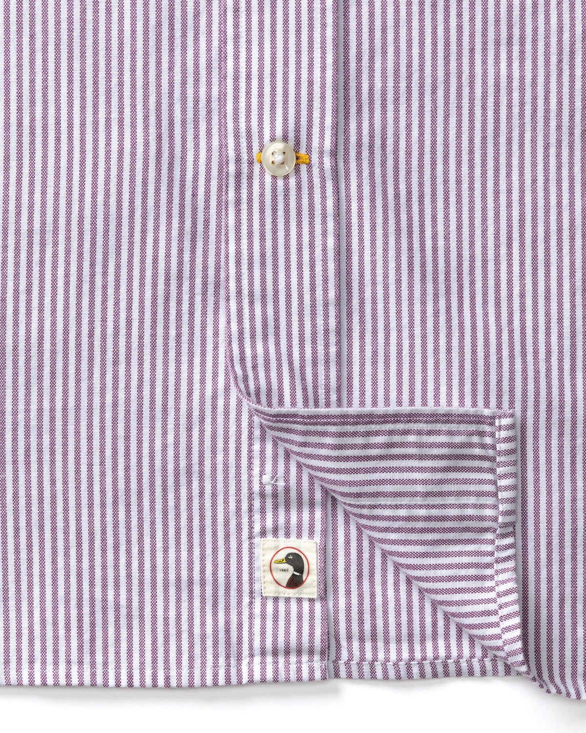 Cotton Oxford Sport Shirt - Collins Stripe - Aubergine