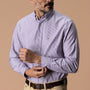Cotton Oxford Sport Shirt - Collins Stripe - Aubergine