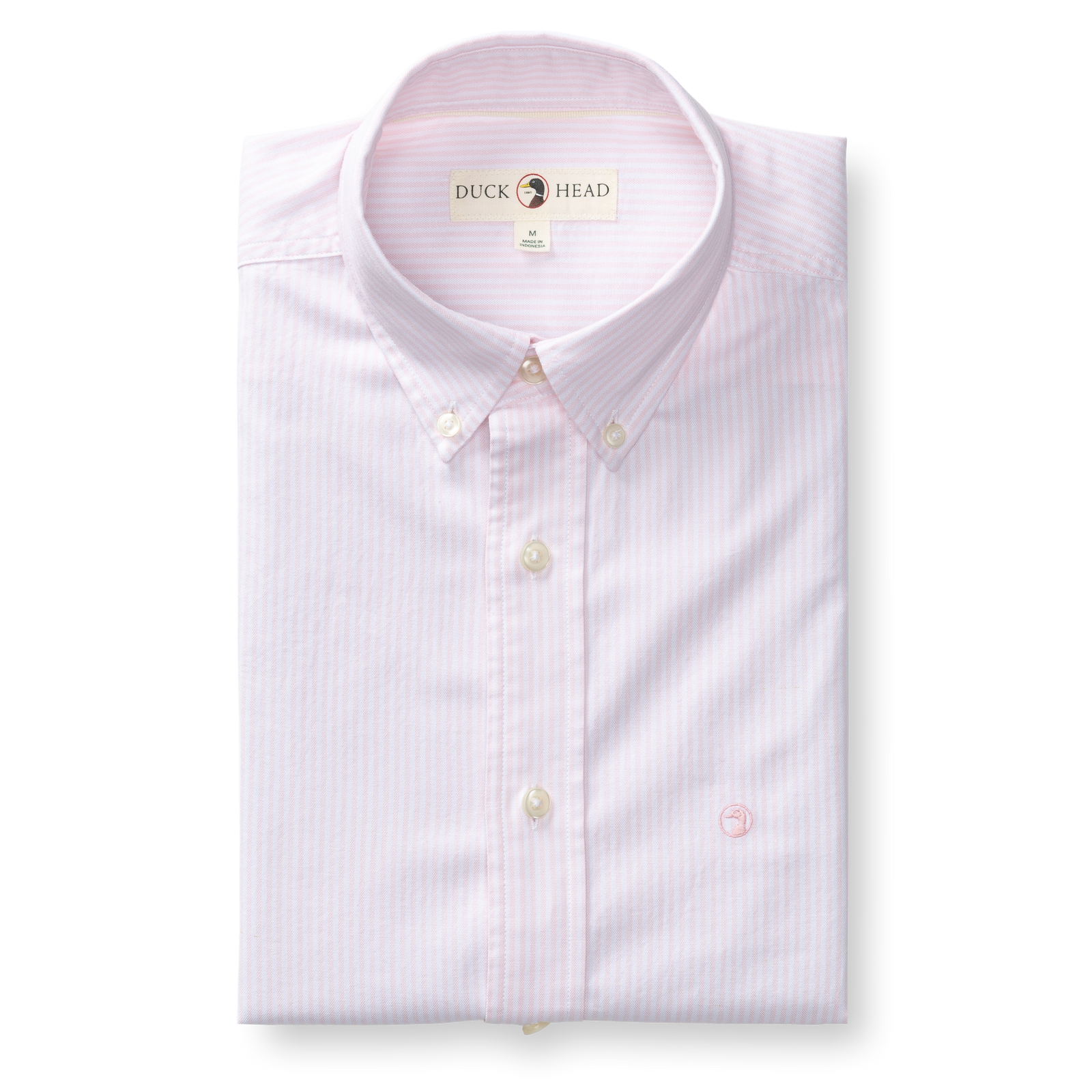 Cotton Oxford Sport Shirt - Collins Stripe - Pale Pink