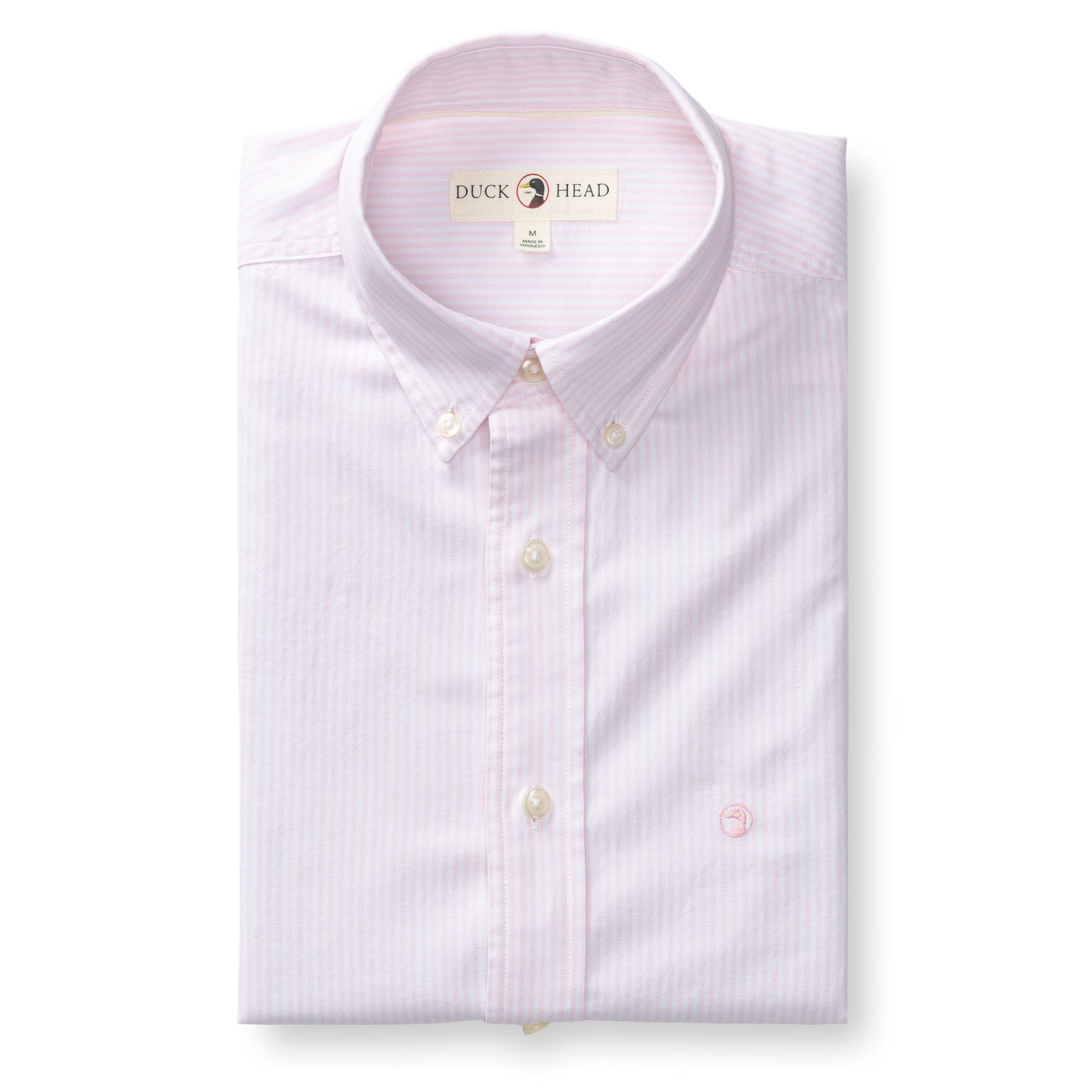 Cotton Oxford Sport Shirt - Collins Stripe - Pale Pink