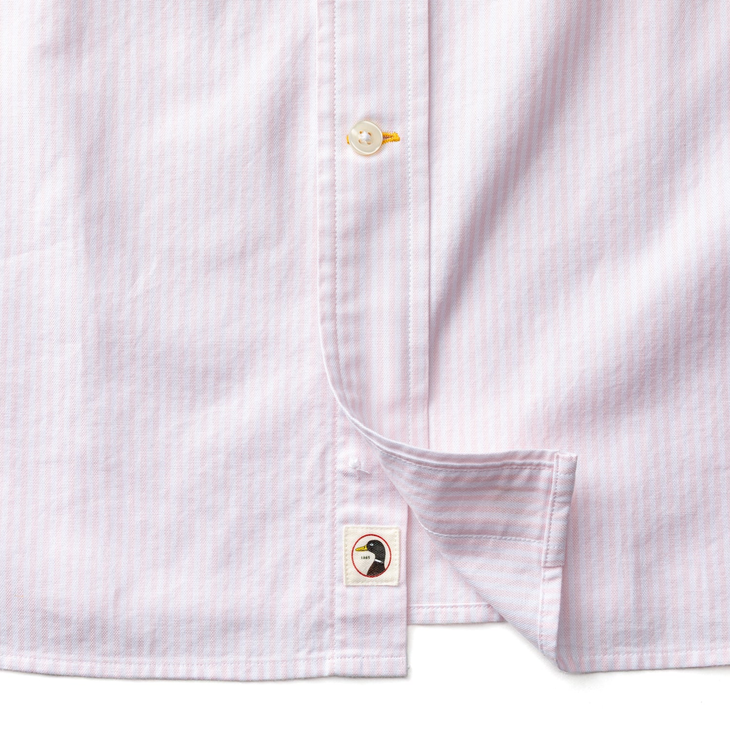 Cotton Oxford Sport Shirt - Collins Stripe - Pale Pink