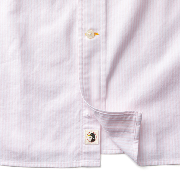 Cotton Oxford Sport Shirt - Collins Stripe - Pale Pink