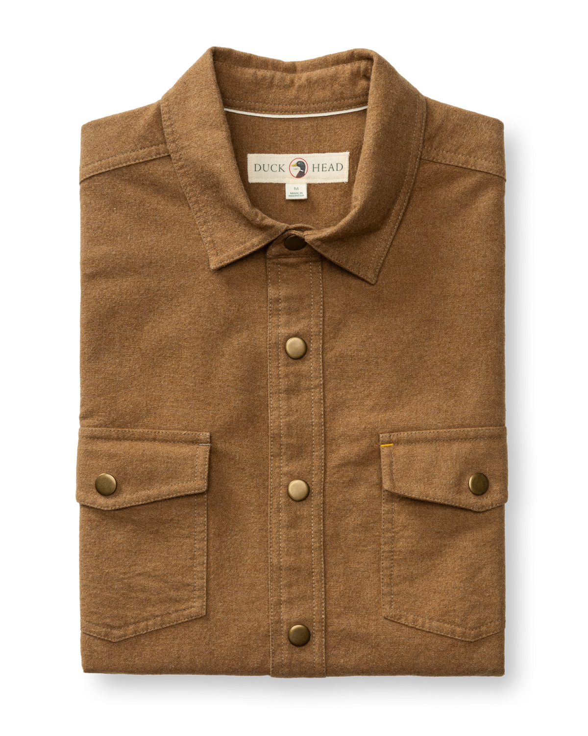 Brushed Canvas Snap Shirt - Pyne Solid - Bronze Brown