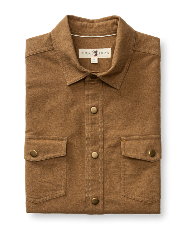 Brushed Canvas Snap Shirt - Pyne Solid - Bronze Brown