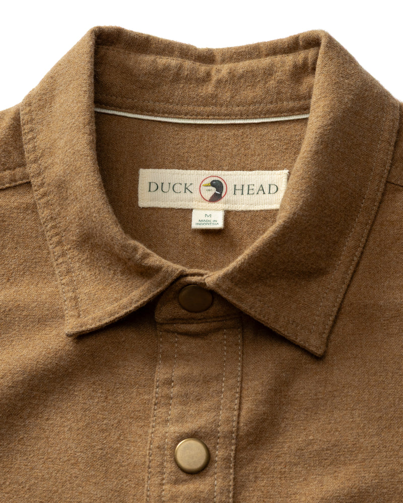 Brushed Canvas Snap Shirt - Pyne Solid - Bronze Brown